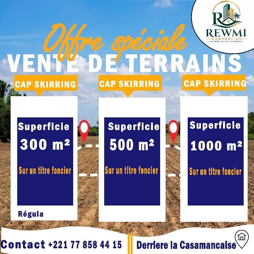 Affiche : Offre spéciale vente de terrains à Cap Skirring